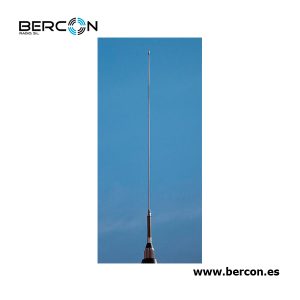 Antena VHF de 1/4 onda con muelle y conector PL, cromada.
